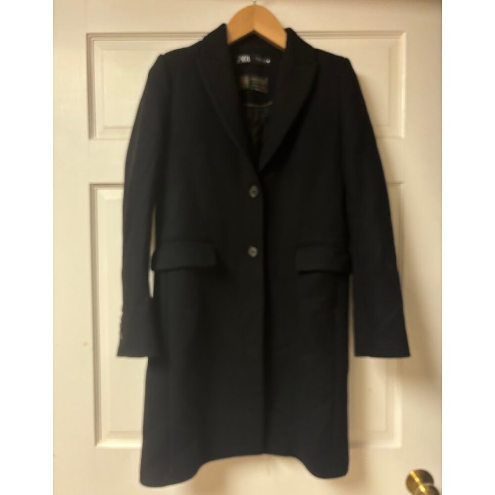 Zara Black Wool Dress Coat